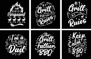 Barbeque T shirt design bundle. Barbeque Vector Graphics. Barbeque Grill Typography. BBQ SVG Bundle