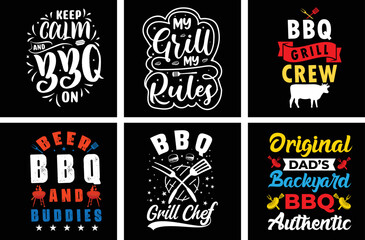 Barbeque T shirt design bundle. Barbeque Vector Graphics. Barbeque Grill Typography. BBQ SVG Bundle