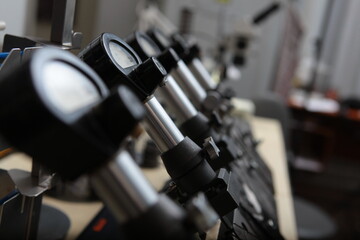 Equipment for the production of bearings.Selective focus.