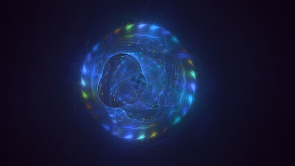 3D rendering abstract round light background