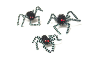 set of decorative spider for Halloween decoration on white background