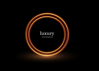 Golden luxurious vector text frame. Vector eps10.