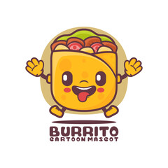 spring rolls cartoon mascot. mexican food vector illustration
