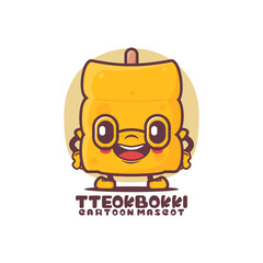 Tteokbokki cartoon mascot. korean food vector illustration