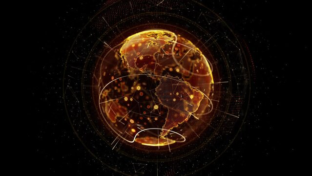 Earth Hologram. Hi-tech World. 3D animation. Quick Time, codec: H264,16-bit color, highest quality. Smooth gradation of color, without banding effect. 