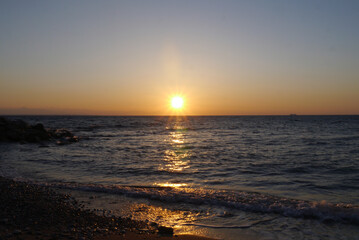 Scenic view on the sea during the sunrise