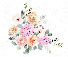 soft peach watercolor floral arrangement