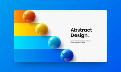Modern handbill vector design layout. Original 3D spheres banner concept.