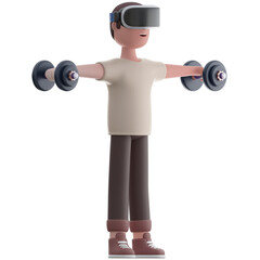 Man doing Virtual Workout