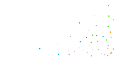 Rainbow Festive Confetti. Carnival Star Falling.