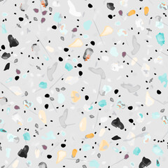 Terrazzo Texture Vector. Flooring Seamless Pattern