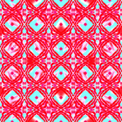 Geo Art Ornament. Orange, Red, Pink Canvas.