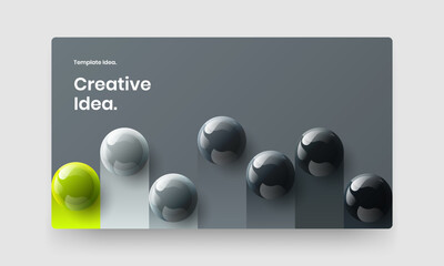 Multicolored presentation design vector layout. Isolated 3D balls book cover illustration.