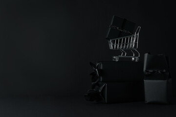 Concept of Black Friday sale, space for text
