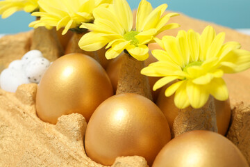 Obraz na płótnie Canvas Concept of Richness and prosperity, golden eggs