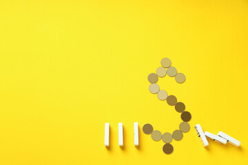 Concept of financial, economic problems and inflation, space for text