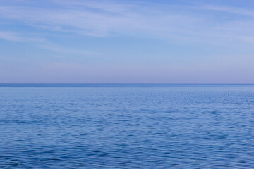 Fototapeta na wymiar Blue sea and sky. Horizon strip. Evening. Black Sea.
