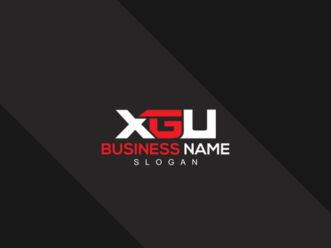 Initials Typographic Three Letter XGU x g u Logo Icon Vector Art