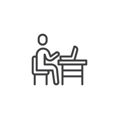 Office workplace line icon