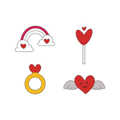 Hand drawn heart. Design elements for Valentine's day.