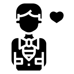 Wedding_groom glyph icon,linear,outline,graphic,illustration