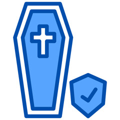 Obraz premium Funeral blue line icon