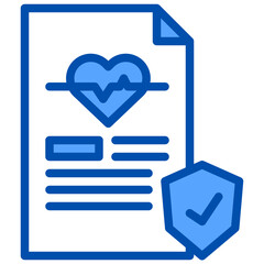 Health insurance blue line icon