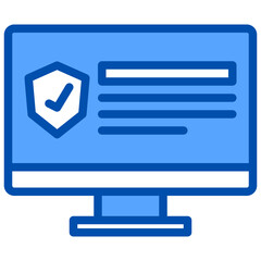 Insurance blue line icon
