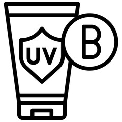 uvb sunscreen line icon,linear,outline,graphic,illustration