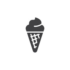 Ice cream cone vector icon