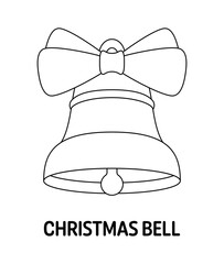 Coloring page with Christmas Bell for kids