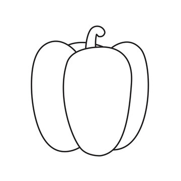 Bell Pepper line icon vector illustration