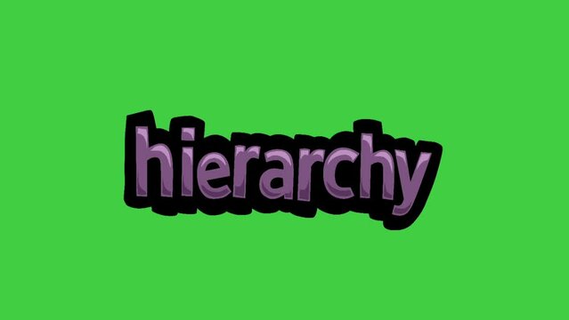 Green screen animation video written HIERARCHY