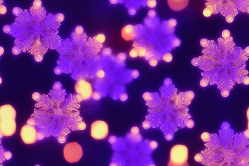 Fototapeta na wymiar Snowflake Ice Crystals Seamless Texture Pattern Tiled Repeatable Tessellation Background Image