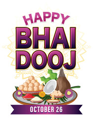 Happy Bhai Dooj Day Text Design