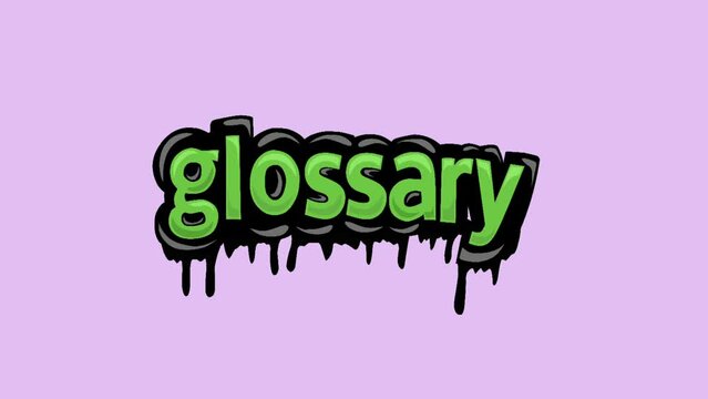 Pink screen animation video written GLOSSARY