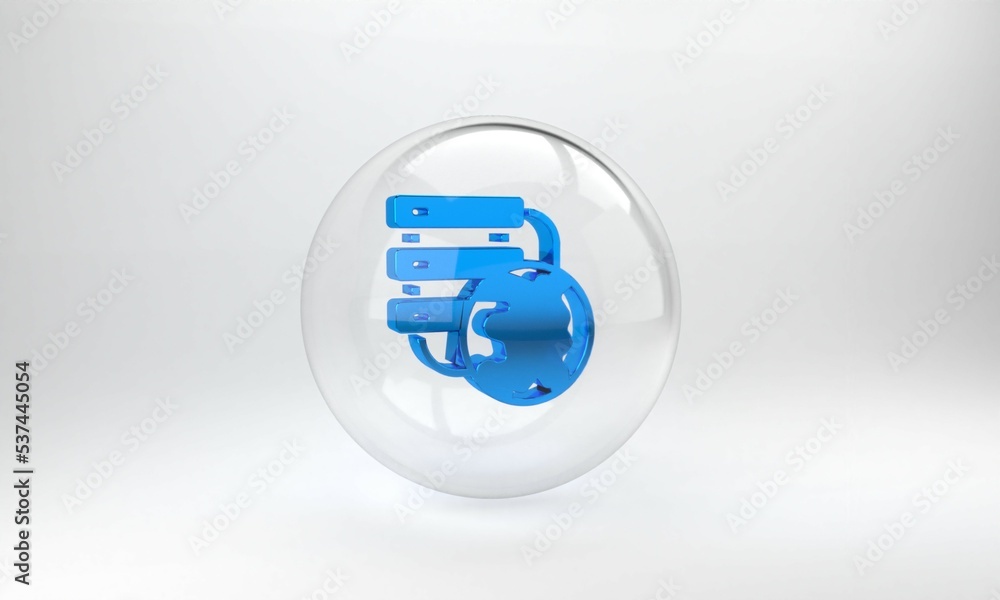 Aufkleber blue network cloud connection icon isolated on grey background. social technology. cloud computing c