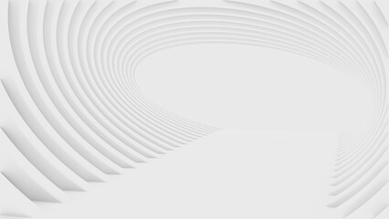 3d Illustration abstract Technology Wallpaper. White Tunnel Background.