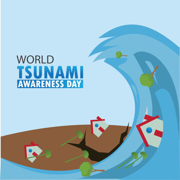 Vector Illustration of World Tsunami Awareness Day. Simple and Elegant Design