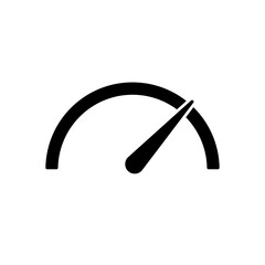 Speedometer vector black color isolated on white background.The tachometer, speedometer, indicator and performance icon. Fast speed sign logo. Vector