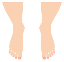 綺麗な裸足の人の足元 男性の足の指 イラスト ベクター