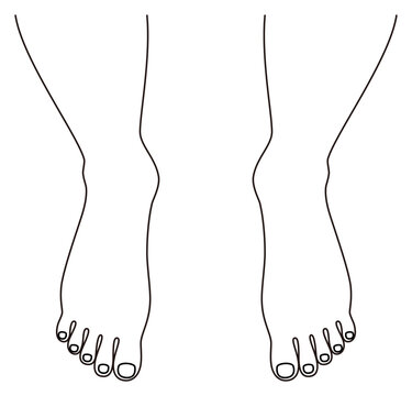 綺麗な裸足の人の足元 男性の足の指 イラスト ベクター
Beautiful barefoot man's feet. Male toes. Illustration. Vector.