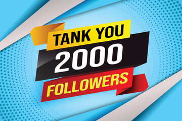 thank you 2k 2000 followers tag. Banner design template for marketing. Last chance promotion or retail. background banner modern graphic design for store shop, online store, website, landing page