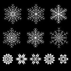 Snowflakes collection. Vector illustration in flat style