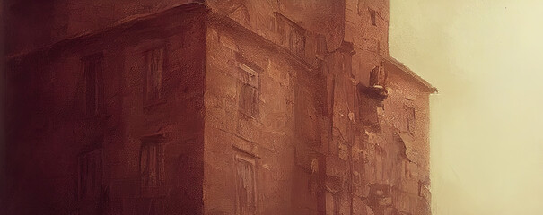 Buildings Out of Focus Blur Abstract Banner Background. Fantasy Backdrop Concept Art Realistic Illustration Video Game Background Digital Painting CG Artwork Scenery Artwork Serious Book Illustration
