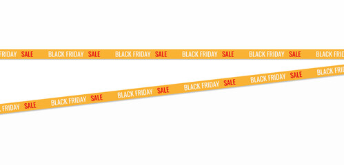 texts black friday and sale on yellow ribbon