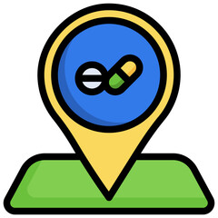 Pharmacy_location line icon,linear,outline,graphic,illustration