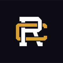 the letters RC. vector logo monogram alphabet minimalist design	