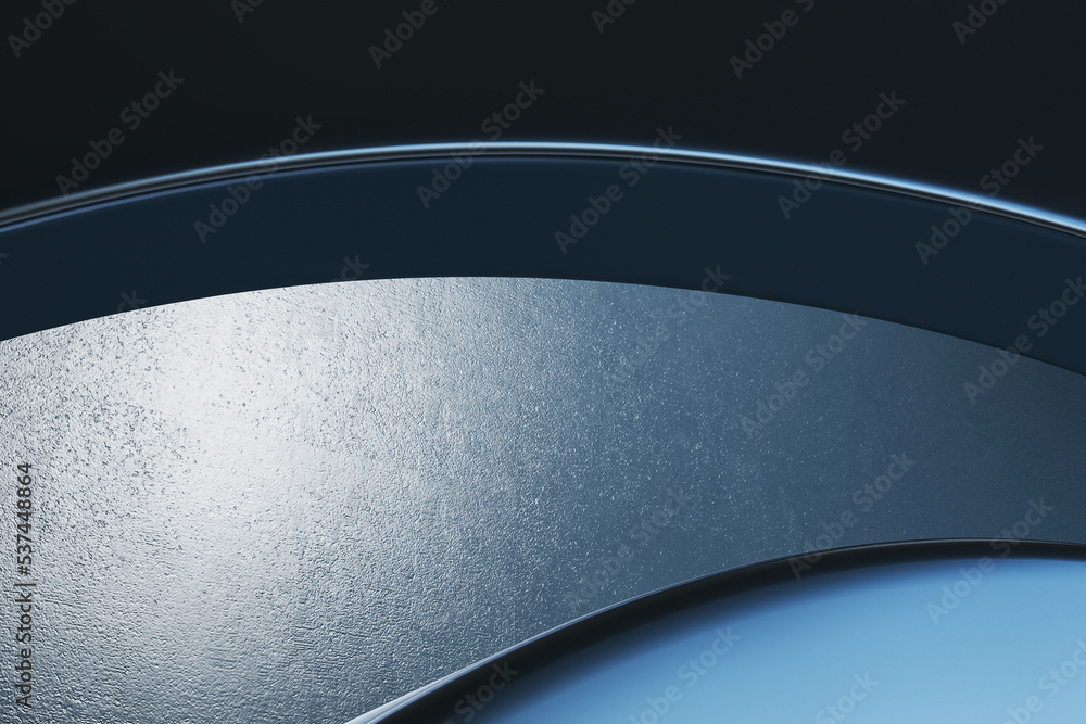 Poster abstract graphic stylish architecture background with illuminated metallic and concrete wavy detail 