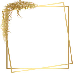 Golden Pampas grass. Decorative background in boho style.  png